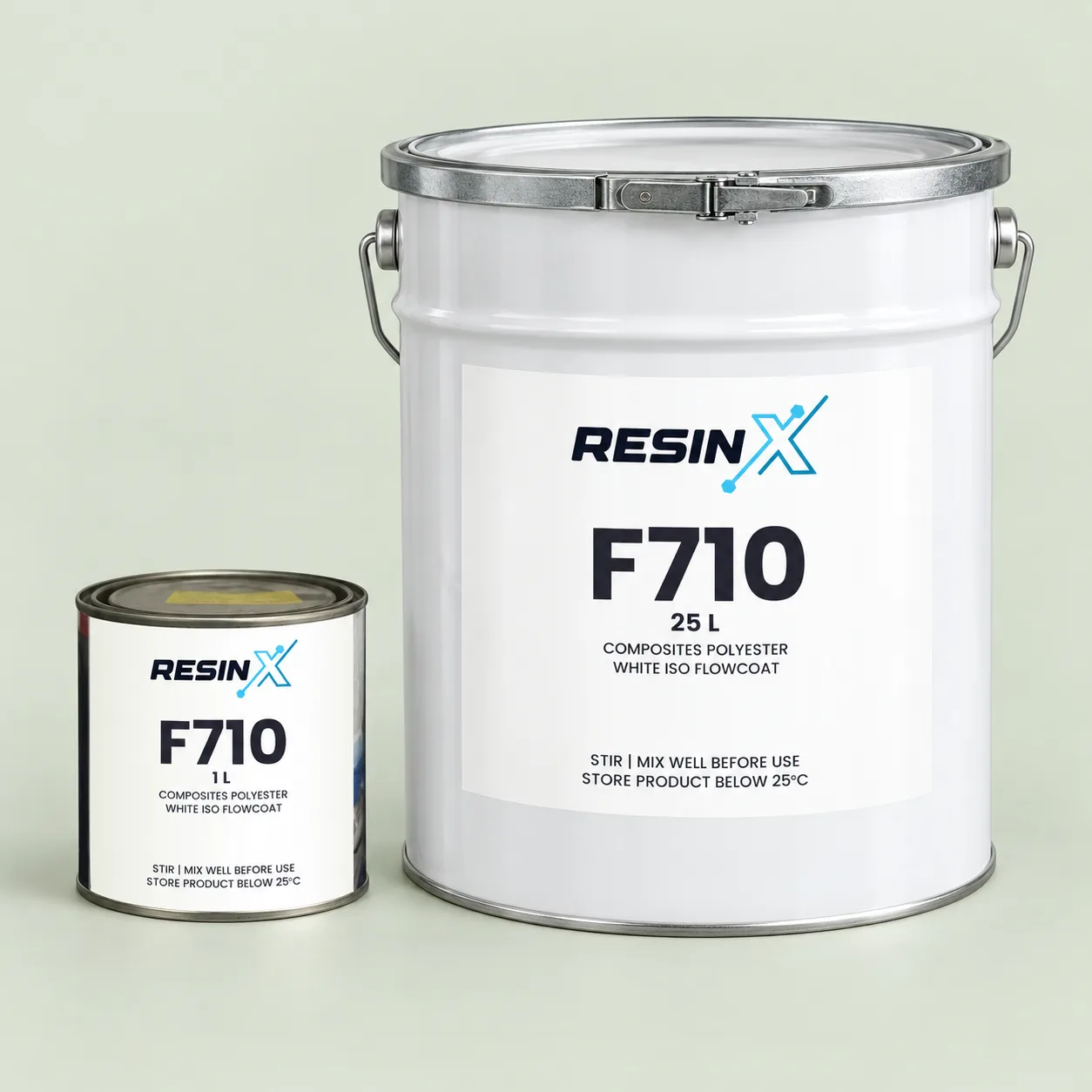 ResinX F710 white flowcoat tins