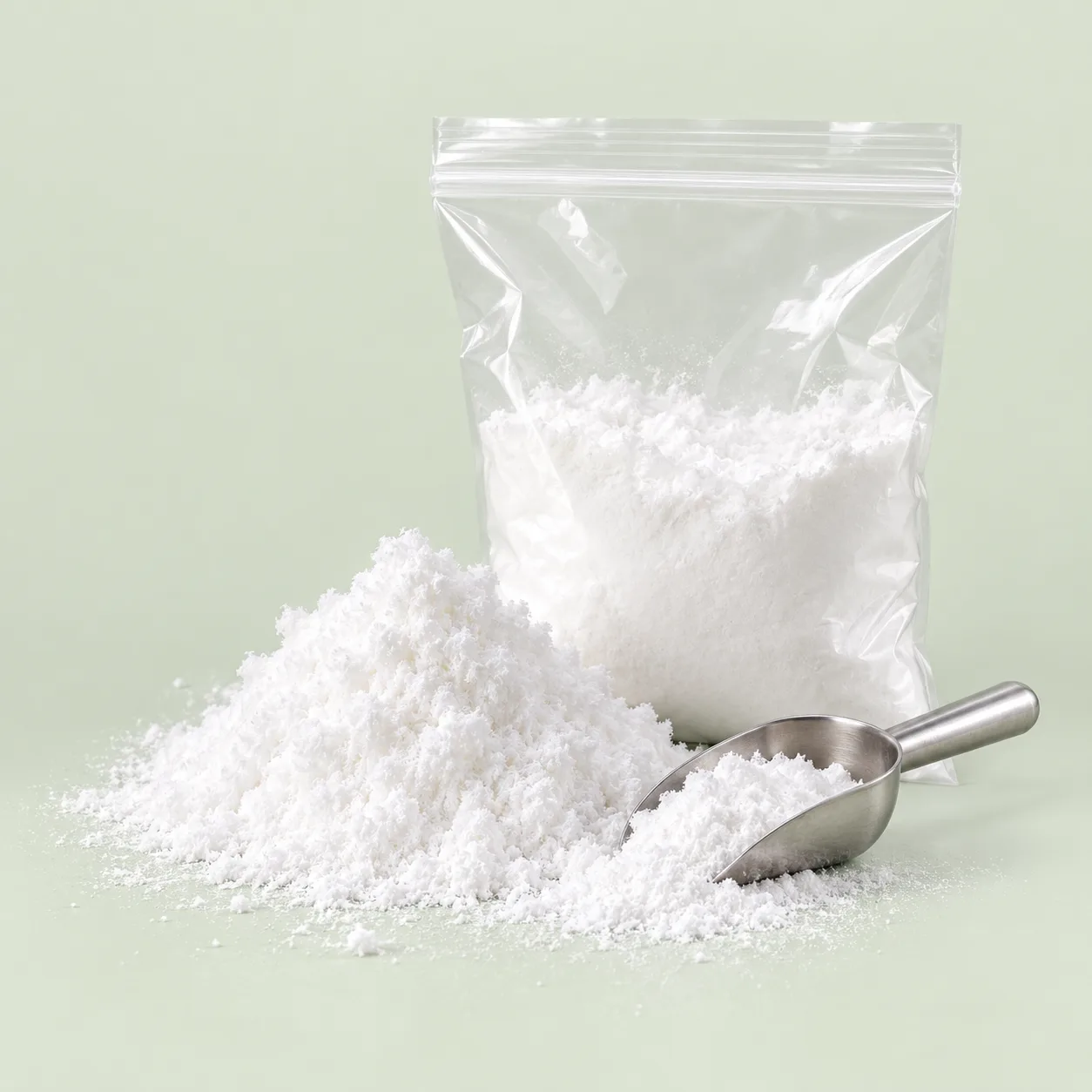 A200-GW fumed silica powder with a scoop and clear bag