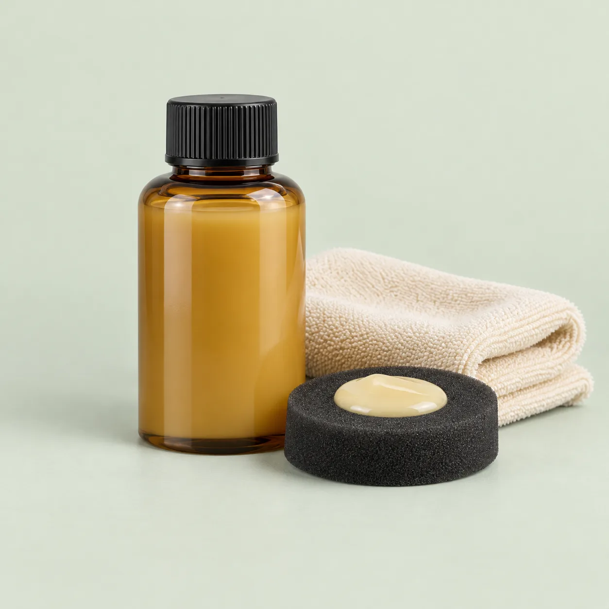 MARFAN TR liquid mould-release wax in a bottle, with applicator pad and cloth